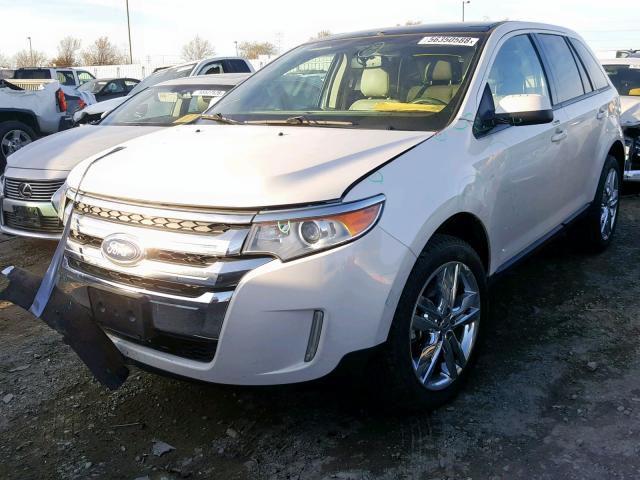 2FMDK4JCXDBC49496 - 2013 FORD EDGE SEL WHITE photo 2