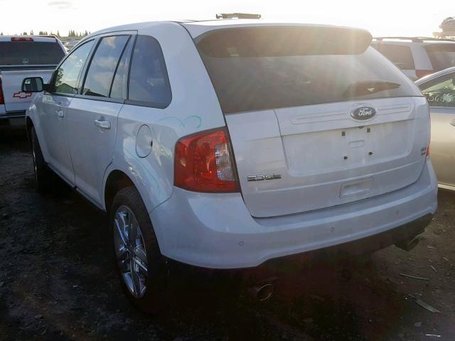 2FMDK4JCXDBC49496 - 2013 FORD EDGE SEL WHITE photo 3