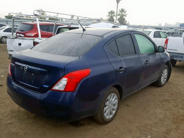 3N1CN7AP1EL855192 - 2014 NISSAN VERSA S/S BLUE photo 4