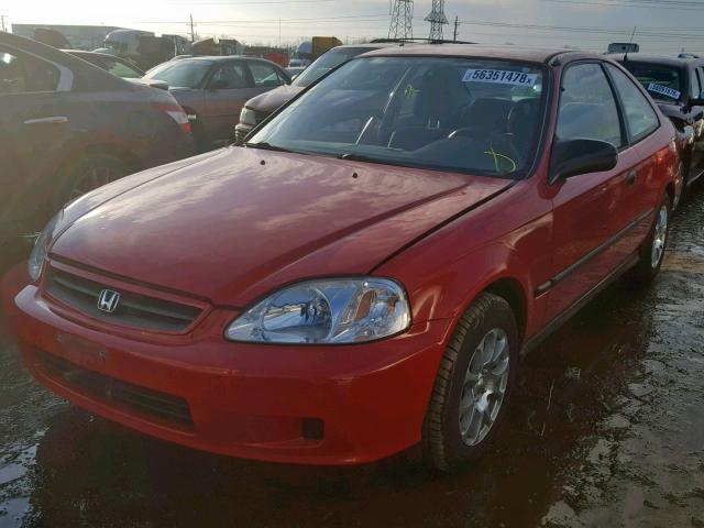 1HGEJ6220XL007237 - 1999 HONDA CIVIC DX RED photo 2