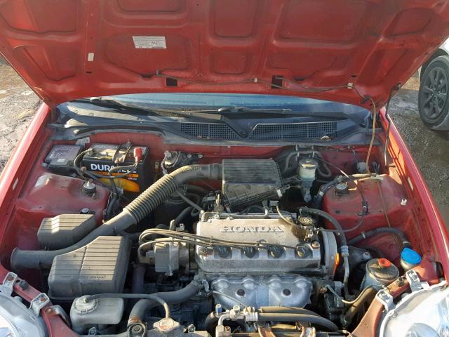 1HGEJ6220XL007237 - 1999 HONDA CIVIC DX RED photo 7