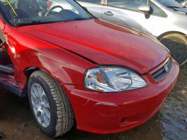 1HGEJ6220XL007237 - 1999 HONDA CIVIC DX RED photo 9