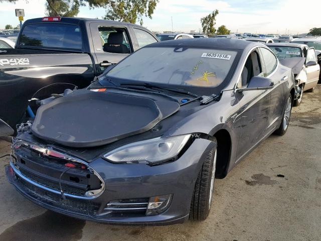 5YJSA1H15EFP56912 - 2014 TESLA MODEL S GRAY photo 2