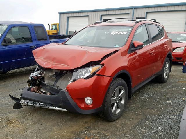 2T3RFREV7FW257336 - 2015 TOYOTA RAV4 XLE RED photo 2