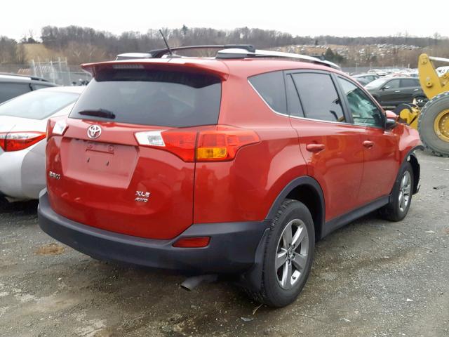 2T3RFREV7FW257336 - 2015 TOYOTA RAV4 XLE RED photo 4