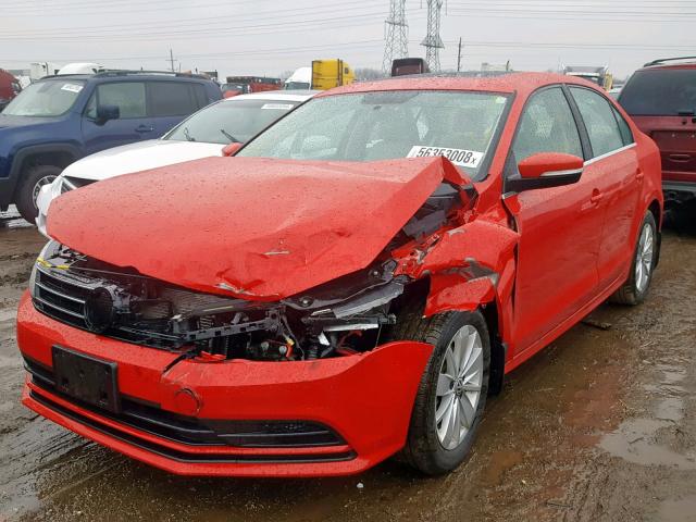 3VWLA7AJ3FM326419 - 2015 VOLKSWAGEN JETTA TDI RED photo 2