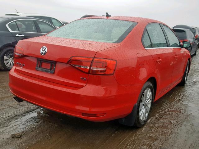 3VWLA7AJ3FM326419 - 2015 VOLKSWAGEN JETTA TDI RED photo 4