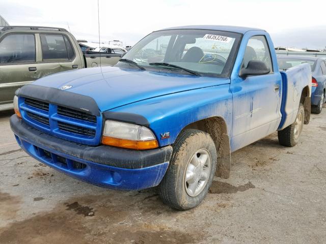 1B7FL26X6XS135418 - 1999 DODGE DAKOTA BLUE photo 2