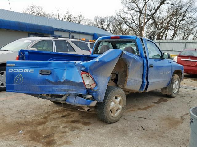 1B7FL26X6XS135418 - 1999 DODGE DAKOTA BLUE photo 4