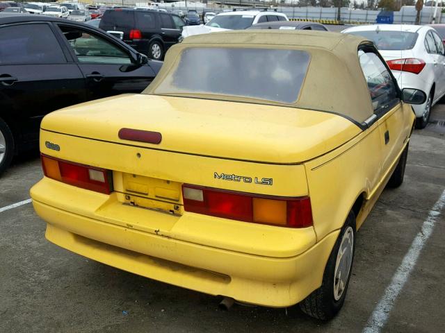 JG1MR3362LK761526 - 1990 GEO METRO LSI YELLOW photo 4