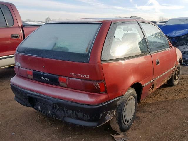 2C1MR2466R6714377 - 1994 GEO METRO RED photo 4