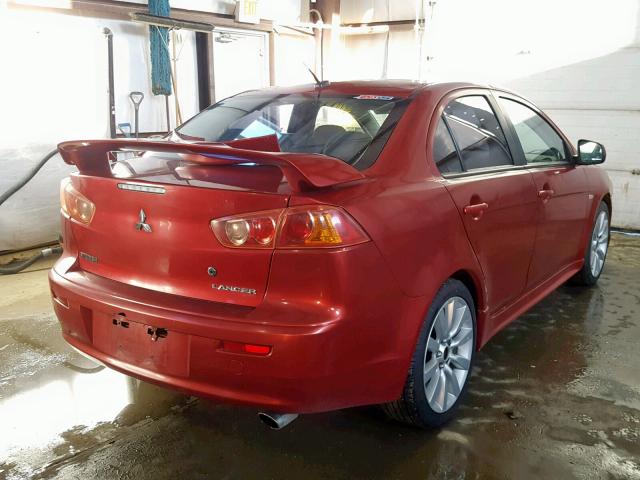 JA3AU86W89U605066 - 2009 MITSUBISHI LANCER GTS RED photo 4