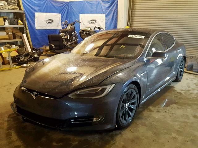 5YJSA1E24HF196091 - 2017 TESLA MODEL S GRAY photo 2