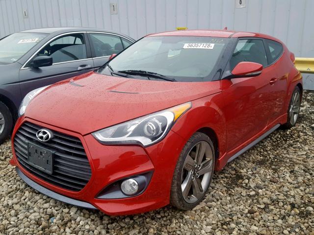 KMHTC6AE5DU151489 - 2013 HYUNDAI VELOSTER T RED photo 2