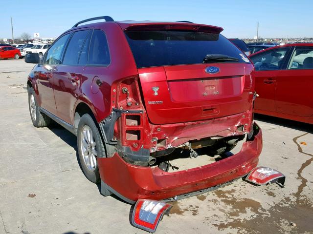 2FMDK38C49BA99151 - 2009 FORD EDGE SEL MAROON photo 3