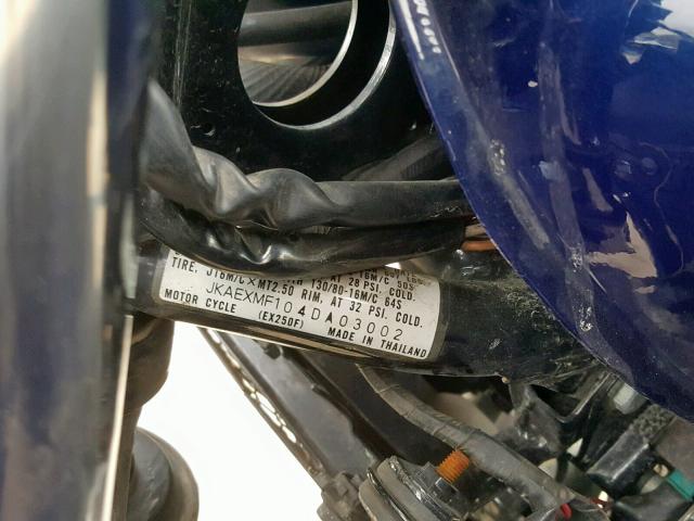 JKAEXMF104DA03002 - 2004 KAWASAKI EX250 F BLUE photo 10