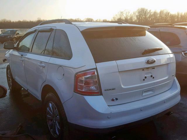 2FMDK3JC2ABB39788 - 2010 FORD EDGE SEL WHITE photo 3