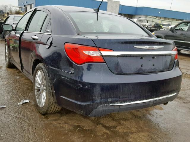 1C3CCBCB5CN277672 - 2012 CHRYSLER 200 LIMITE BLUE photo 3