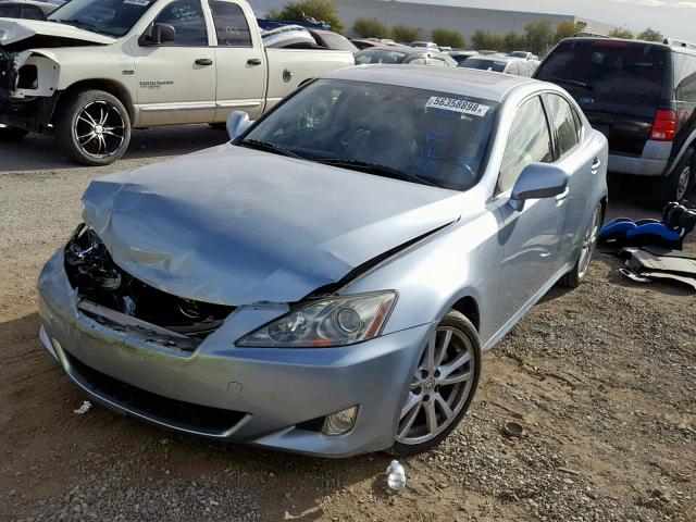 JTHBK262375026966 - 2007 LEXUS IS 250 BLUE photo 2