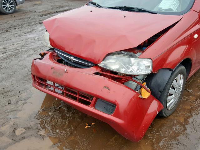 KL1TD52665B461495 - 2005 CHEVROLET AVEO BASE Қызыл фото 10