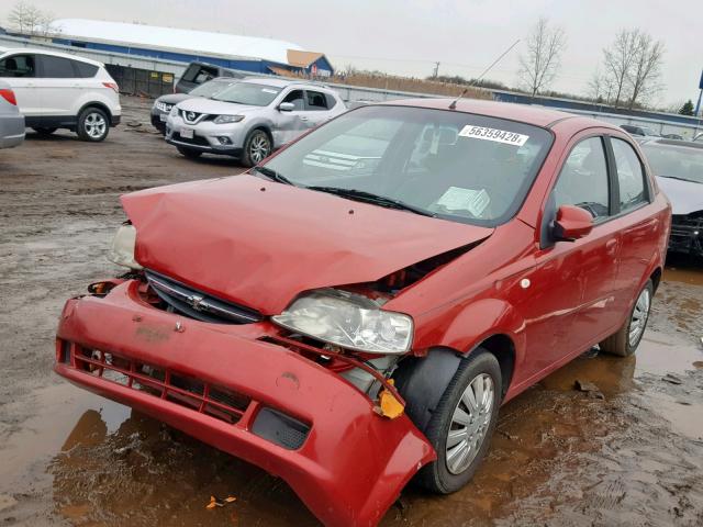 KL1TD52665B461495 - 2005 CHEVROLET AVEO BASE Қызыл фото 2