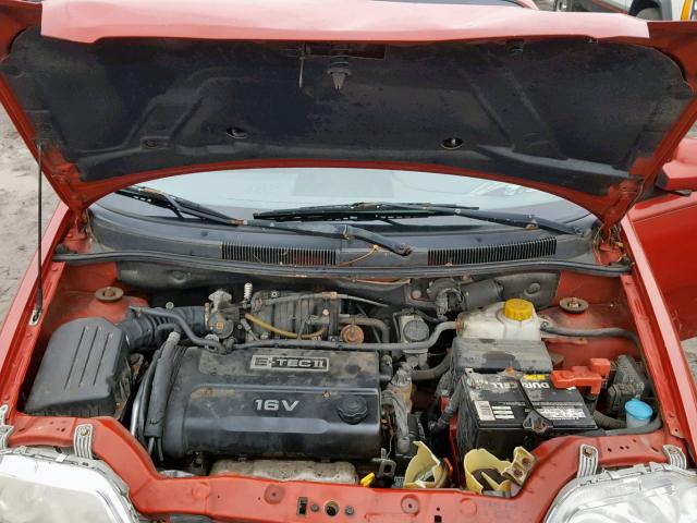 KL1TD52665B461495 - 2005 CHEVROLET AVEO BASE Қызыл фото 7