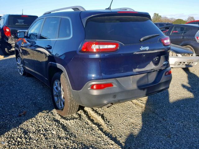 1C4PJLCB2FW694285 - 2015 JEEP CHEROKEE L BLUE photo 3