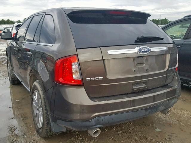 2FMDK3KC3BBA78029 - 2011 FORD EDGE LIMIT BROWN photo 3