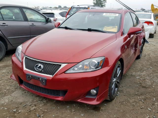 JTHBF5C28B5147902 - 2011 LEXUS IS 250 RED photo 2