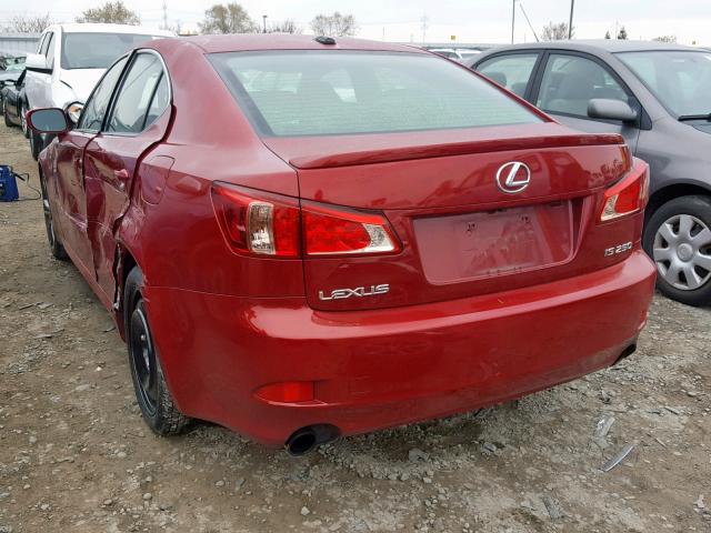 JTHBF5C28B5147902 - 2011 LEXUS IS 250 RED photo 3