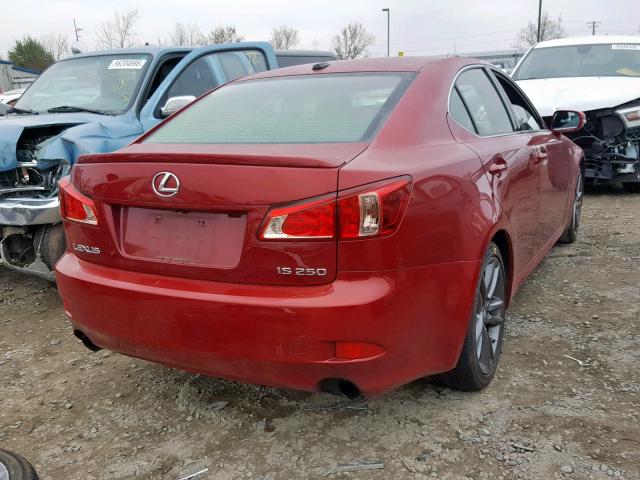 JTHBF5C28B5147902 - 2011 LEXUS IS 250 RED photo 4