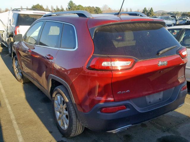 1C4PJMDS9FW599503 - 2015 JEEP CHEROKEE L RED photo 3