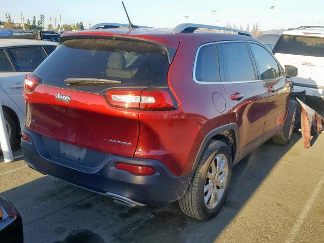 1C4PJMDS9FW599503 - 2015 JEEP CHEROKEE L RED photo 4