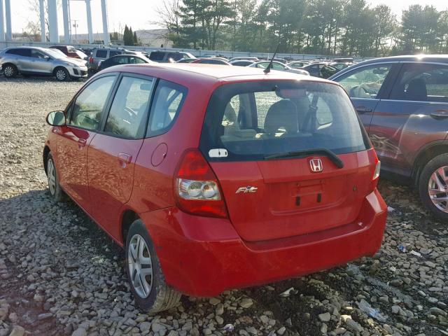 JHMGD38407S052527 - 2007 HONDA FIT RED photo 3