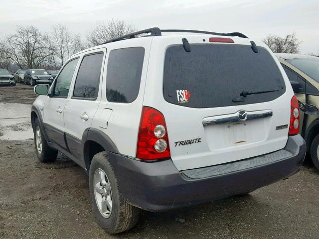 4F2CZ94115KM49337 - 2005 MAZDA TRIBUTE S WHITE photo 3