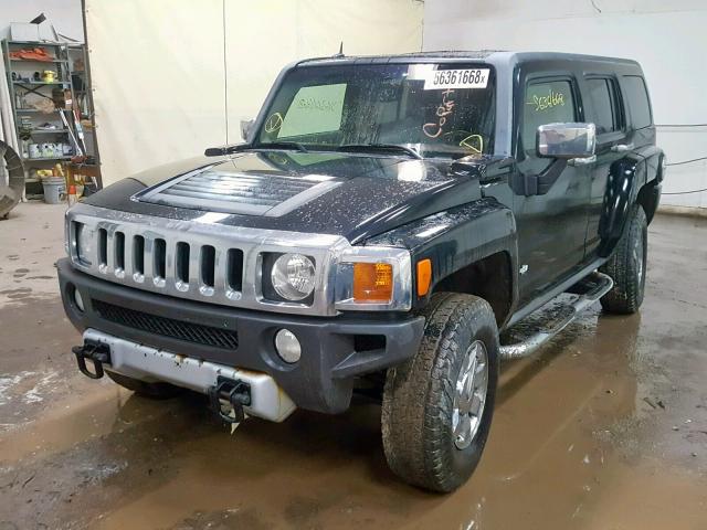 5GTEN13E098144885 - 2009 HUMMER H3 BLACK photo 2