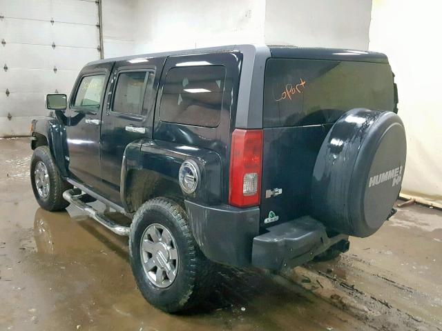 5GTEN13E098144885 - 2009 HUMMER H3 BLACK photo 3