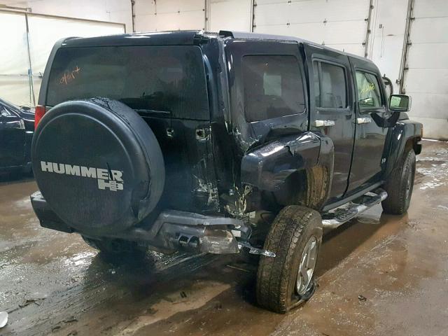 5GTEN13E098144885 - 2009 HUMMER H3 BLACK photo 4