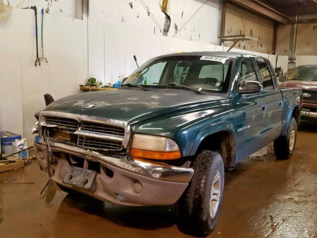 1B7GG2AN31S107839 - 2001 DODGE DAKOTA QUA GREEN photo 2