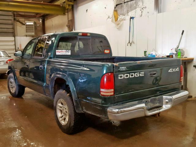 1B7GG2AN31S107839 - 2001 DODGE DAKOTA QUA GREEN photo 3