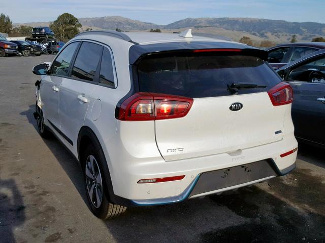 KNDCC3LD1J5180436 - 2018 KIA NIRO EX WHITE photo 3