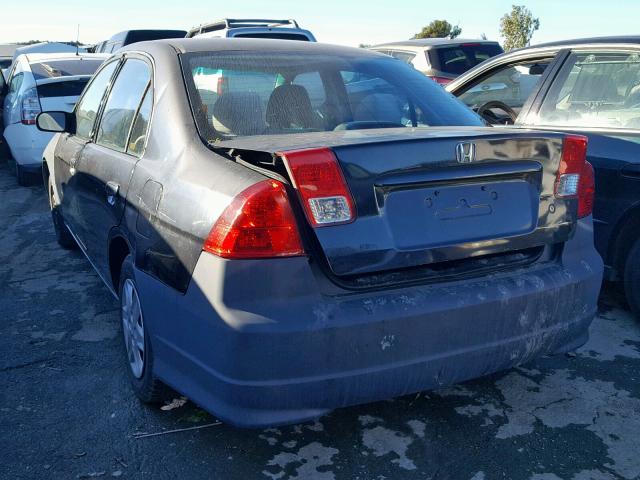 2HGES16345H624699 - 2005 HONDA CIVIC DX V BLACK photo 3