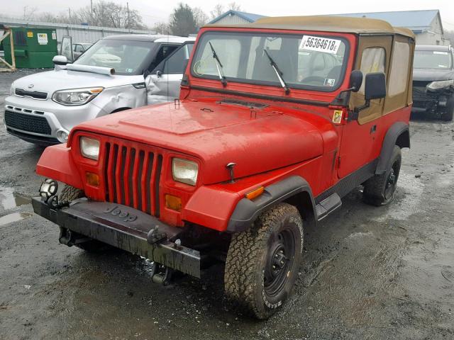 1J4FY19P3RP408452 - 1994 JEEP WRANGLER / RED photo 2