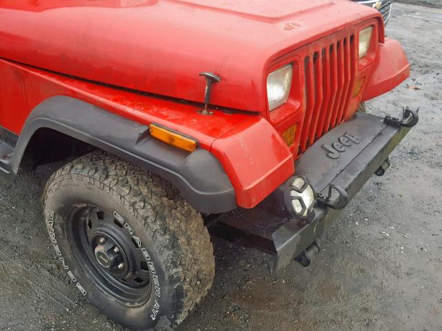 1J4FY19P3RP408452 - 1994 JEEP WRANGLER / RED photo 9