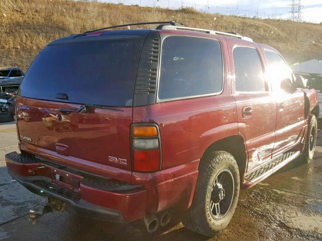 1GKEK63U56J140036 - 2006 GMC YUKON DENA BURGUNDY photo 4