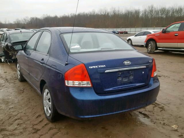 KNAFE221595635516 - 2009 KIA SPECTRA EX BLUE photo 3