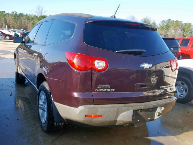 1GNER13D59S124385 - 2009 CHEVROLET TRAVERSE L MAROON photo 3