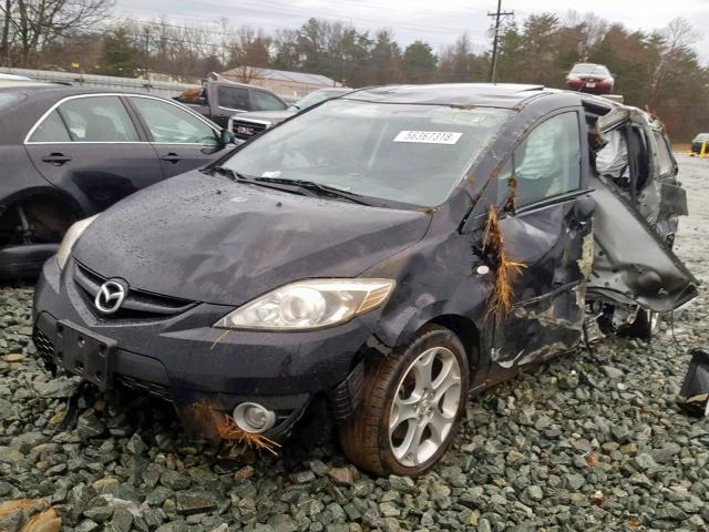 JM1CR293380326351 - 2008 MAZDA 5 BLACK photo 2