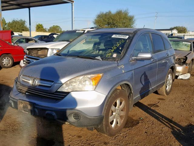 JHLRE48778C015609 - 2008 HONDA CR-V EXL BLUE photo 2