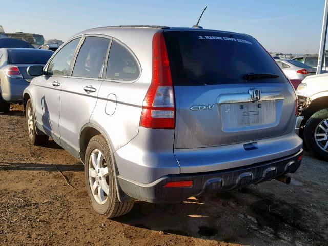 JHLRE48778C015609 - 2008 HONDA CR-V EXL BLUE photo 3